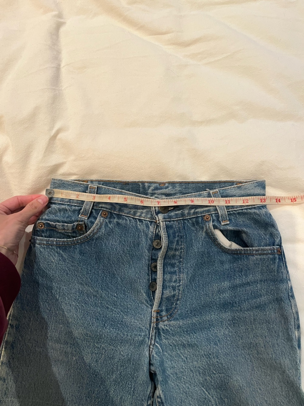 Vintage 701 501 Levi's Light Blue Wide-Leg Jeans USA - Picture 7 of 11